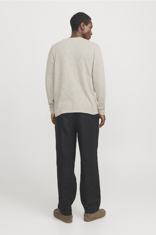 JJESUMMER KNIT CREW NECK SN 12269631 CROCKERY/WHITE